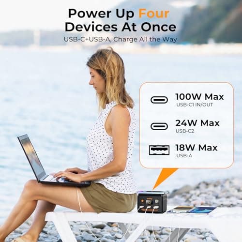 Powkey Power bank 96Wh/30000mAh PD100W with Wireless Camping — view 3