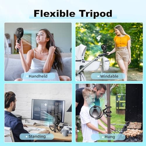 PaPaFboy Pram Fan, Rechargeable 3-Speed Clip On Fan, Black — view 6