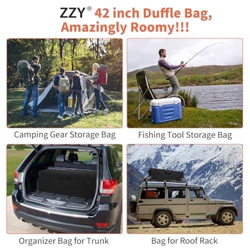 ZZY 150L Extra Large Duffle Bag Lightweight - 42 Inch Oversized Holdall, Long Equipment Storage Bag for Travel, Outdoor, Camping, Sport (Black) — view 4