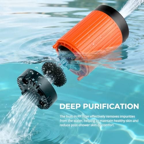 Portable Camping Shower, 7800mAh Rechargeable Camping Shower Pump with Intelligent LED Display, Rechargeable Battery Shower Pump, IPX7 Waterproof for Camping, Hiking, Traveling — view 5