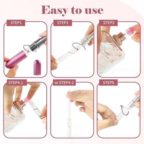 OBSGUMU 4pcs Mini Perfume Travel Bottle, Perfume Atomiser Refillable, 5ML Spray Bottles, Portable for Travel Holiday Women Man — view 4