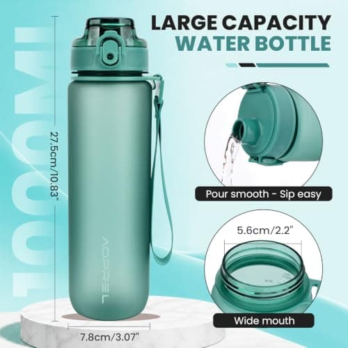 AOPREL Leakproof Water Bottle 1L/650ML with Time Marker, BPA-Free Tritan — view 5