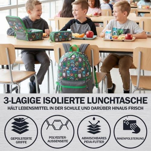 Get Trend Minecraft Boys Large Backpack 3 Pcs Set, 46cm School Bag — view 3