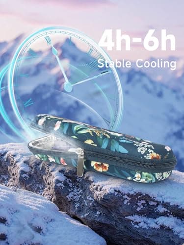 YOUSHARES Monjaro Travel Case - Insulin Cooler Travel Case with 2 Ice Packs, Keep Medicine Cool While Traveling, Medicine Cool Bag for Diabetes Supplies(Blue Camellia) — view 3