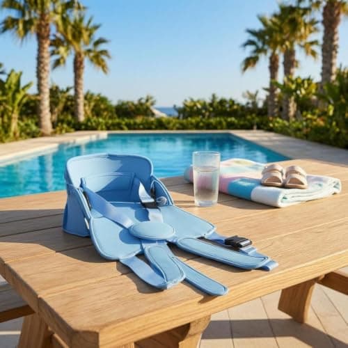 FewNvWa Infant Aquatic Carrier, Padded Swim Harness, Blue 48.5x35.5x28.5 cm — view 3