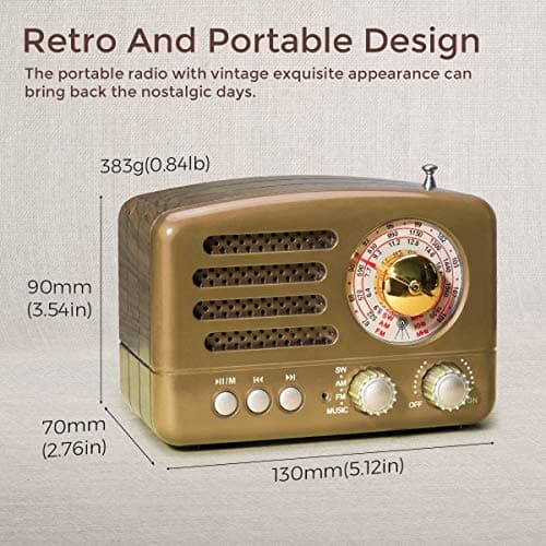 PRUNUS J-160 Portable Radio Retro, SW AM FM Radio Small — view 2
