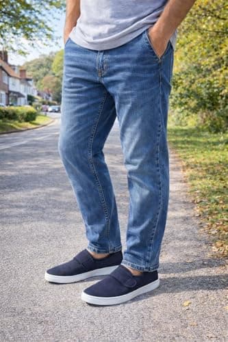 Mens Wider Fitting Casual Holiday Beach Walking Canvas Pump Trainers Deck Shoes Loafer Size 7-12 (Kevin Navy, UK Footwear Size System, Adult, Men, Numeric, Medium, 9) — view 2