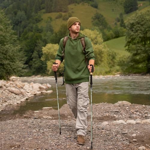 Walking Poles, 7075 Aluminum, Foldable, Adjustable Height, 2PCS,Green — view 2