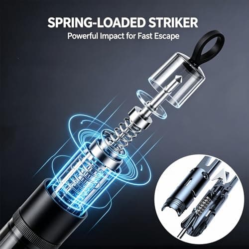 4 Pcs Car Window Breaker Emergency Hammer ,2 in 1 Car Portable Window Breaker Seat Belt Cutter and Window Breaker, with Test Glass Quick Escape Emergency Tool for All Vehicles (Black & Red & Grey) — view 3