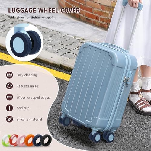 Luggage Wheel Covers, Anti Dust & Scratch, For 2-2.4" Wheels - Dark Blue — view 3
