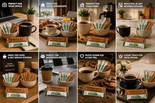 75 All-in-One Coffee Bundle - Rich Instant Coffee Sachets, Lakeland UHT Semi Skimmed Milk Sticks, Brown Sugar Sticks - 25x Each - Individually Wrapped Portions for Home, Office & Travel. — view 3
