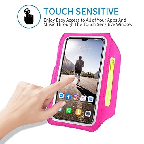 HAISSKY Running Armband for Phone – Zip Pocket, Sweatproof, Fits 6.9" — view 6