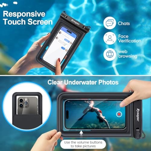 Rynapac Floating Waterproof Phone Pouch Up to 8.5"-2Pack IPX8 Dry Bag Case — view 4
