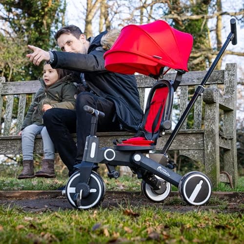 FYLO Xplor Baby Trike Foldable Tricycle Toddler Parent Handles Travel Bag Raincover 8 in 1 Design 10m - 5 Years - Pastel Pink — view 5
