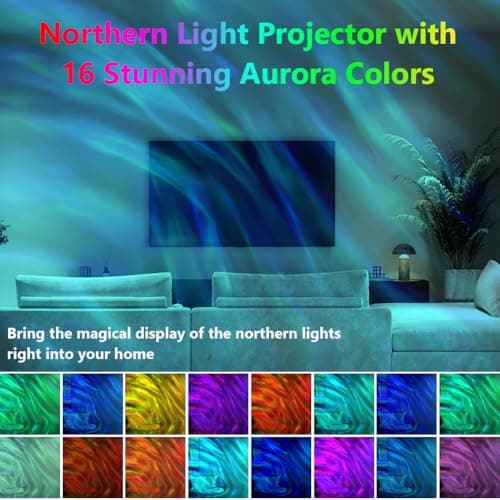 vsshe Northern Light Projector, 3 in 1 LED Starry Sky Projector, USB Powered Dimmable Polar Light Lamp with 16 Colors Lighting Effects, 4 Lighting Modes, for Bedroom Party Game Rooms — view 3