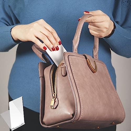 JEOPKO Ultra-Slim Portable Folding Mirror Small ,Compact Mirror,Aluminum Shell, Easy to Carry Travel Makeup Mirror, Desktop Vanity Pocket (8.4*5.6cm, Aluminum Shell) (PXWUKBDZDJ) — view 4
