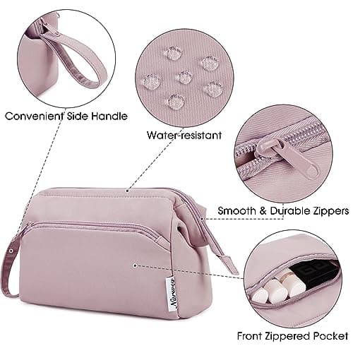 Narwey Makeup Bag, Travel Toiletry Bag, Wide-Open Wash Bag for Women — view 4