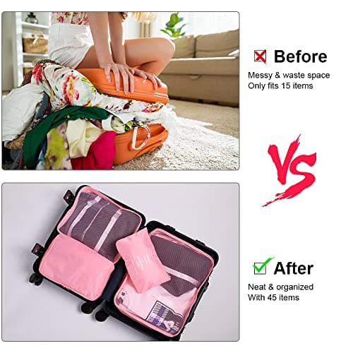 OSDUE Packing Cubes for Suitcase, 8PCS Travel Organiser Packing Bags, Travel Accessories Organizers Essentials, Clothes Shoes Cosmetics Toiletries Storage Bags — view 4