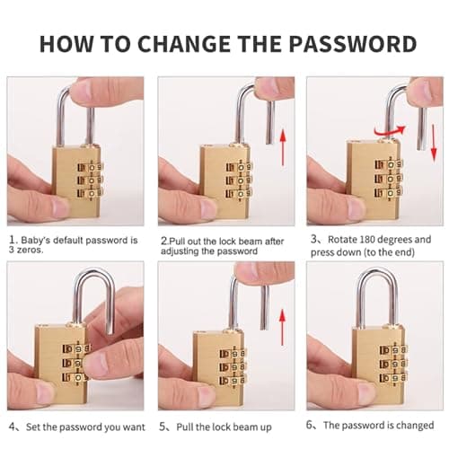 Combination Padlock - Padlock with Code 3 Digit Heavy Duty Security Padlock Luggage Lock for School Gym Locker, Shed, Cabinet, Tool Box — view 3