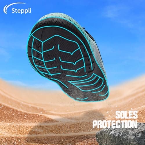 Steppli Aqua Swimming Water Shoes Beach Swim Pool Weitsuit Lightweight Shoes for Men Women Turquoise EU39=UK6.5 — view 3