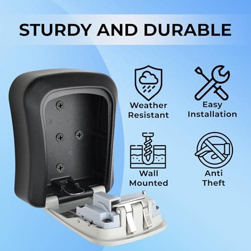 XShield 4-digit Combination Key Safe | Wall-mount Lock Box | Weatherproof & Heavy-duty | Large Capacity For Keys & Access Cards | Outdoor Security Lockbox For Home & Business — view 3