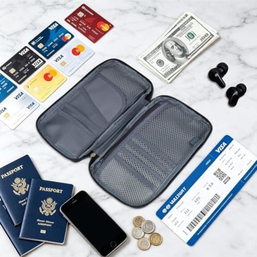 FitDA Passport Holder Travel Wallet, Large Capacity Document Holder — view 5