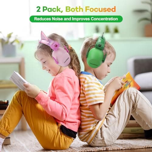 cumunebula 2Pack Ear Defenders Children - Kids Ear Defenders for Autism, Toddler, Children Age 3-16 Years Old - Noise Cancelling Headphones for Kids for Concerts, Air Shows, Fireworks - 28dB SNR — view 2