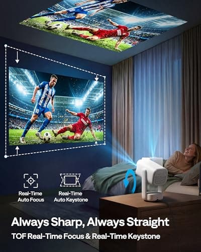 Aurzen D1 Air Portable Projector, Built-in Netflix App, ToF Focus, White — view 5