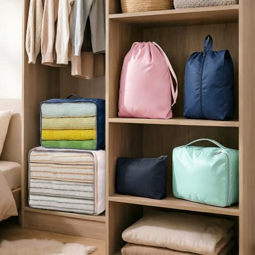 Packing Cubes 14-piece, All Size Packing Cubes for Suitcases, Large Capacity Travel Cubes (14, Black Navy) — view 5