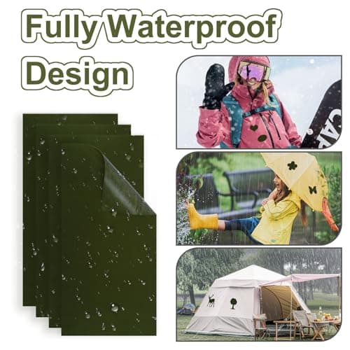 Skystuff 4pcs 10x20cm Nylon Repair Patch, Waterproof Self-Adhesive for Tent — view 5