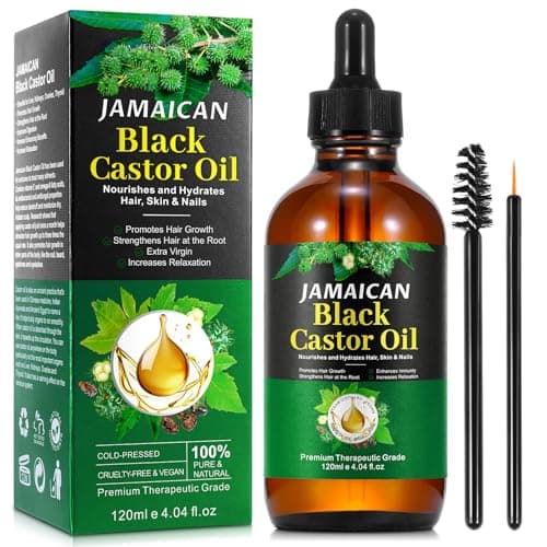 Jamaican Black Castor Oil 120ml – Moisturising Hair & Scalp Oil for Dry Hair, Eyebrows, Eyelashes & Skin Care, Pure Black Castor Oil for Daily Beauty Routine