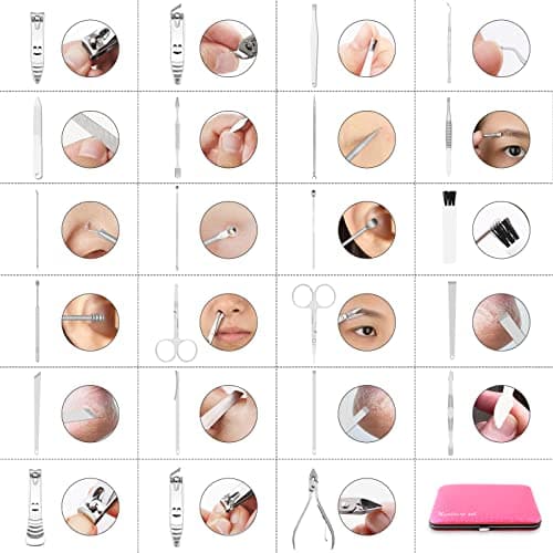 Uliya Manicure Set Professional Nail Clipper Kit Pedicure Tools (Pink) — view 5