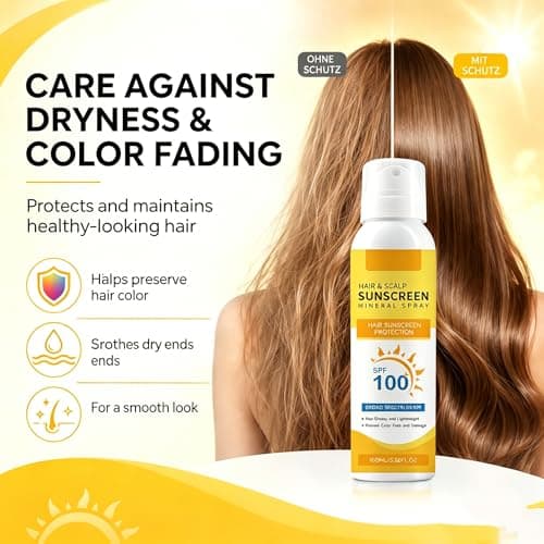 2026 New Upgrade Premium SPF 100 Hair Sunscreen Spray,Prevents Color Fade and Dryness,Non-Greasy UV Protection for Hair and Scalp,Travel-Size UV Protection Beach Sun Block 100ml — view 4