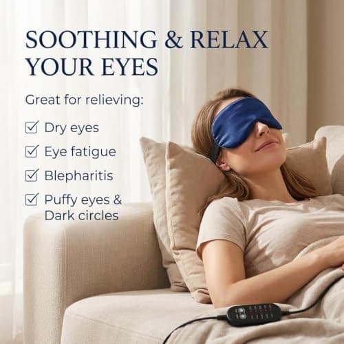 Heated Eye Mask, Electric USB Silk Eye Compress Heating Pad — view 6
