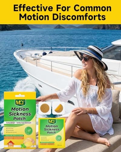MQ Motion Sickness Patches, 28 Pcs Ginger Flavor Travel Sickness Patches Non Drowsy Anti Nausea Patches Sea Sickness Patches for Cruise, Car, Plane — view 6