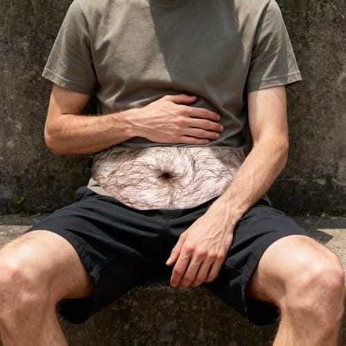 Belly Bag, Belly Novelty Waist Men Funny Dad Bum Bag Adjustable Belt Realistic 3D Print Storage Pouch for Festivals Travel and Joke Novelty — view 3