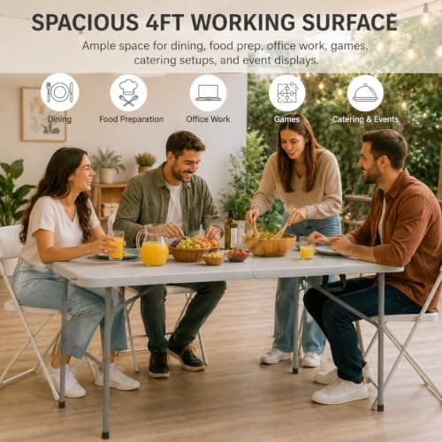 ACCURATE Heavy Duty Folding Camping Table (GREY, 4FT) — view 4