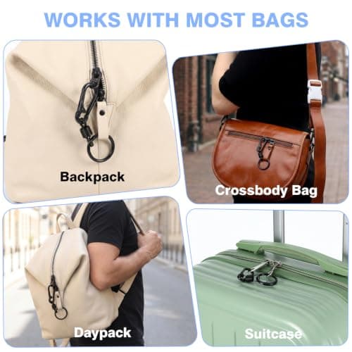 Zipper Locks Anti Theft 8Pcs, Zinc Alloy Carabiner Clips for Bag & Backpack — view 5