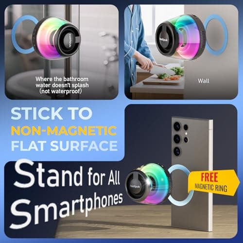 heetipuk Mini Magnetic Bluetooth Speaker, Loudspeaker with Bass Diaphragm — view 3
