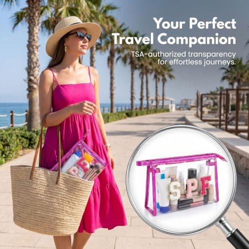 Waterproof Beach Bag,Clear Makeup Bag, Summer Travel Storage Pouch for Sunscreen Cosmetic Swim Pool Accessories, Suitable for Adults — view 6