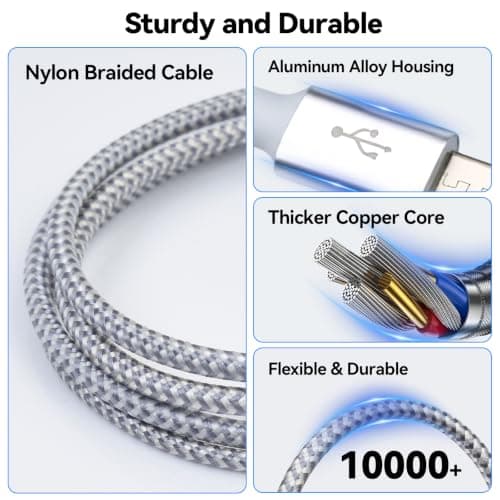 aceyoon 3 in 2 Multi Charging Cable, 35CM Short Multi Charger Cord — view 6