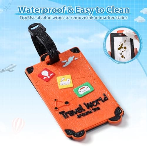 Alyvisun 4 Pcs Luggage Suitcase Tags with Waterproof ID Card, Dark Color — view 4