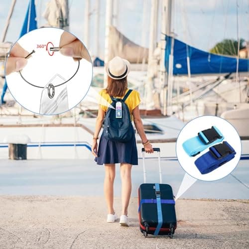 VANHVIS 16 Pcs Cruise Ship Essentials Must Haves for Cruise Travel - Retractable Lanyards for Ship Card, Waterproof Phone Bag, Magnetic Hook, Luggage Tags Holder & Luggage Straps — view 5