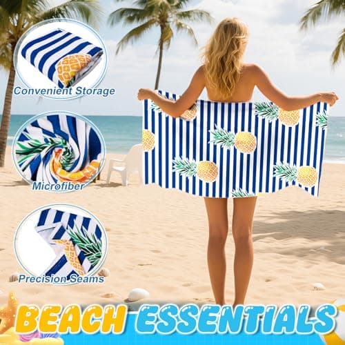Jokureao 2Pcs Large Microfibre Beach Towel for Adult, 150 * 70cm Quick Dry Sand Free Travel Towel, Lightweight Towel for Swimming, Extra Large Beach Towel, Summer Beachs Towels for Women Men — view 3