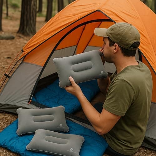 JR Quality Product Inflatable Blow up Pillows, Grey, Pack of Two — view 5