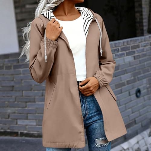 Women's Lightweight Raincoat Packable Windproof Windbreaker Outdoor Jackets — view 2