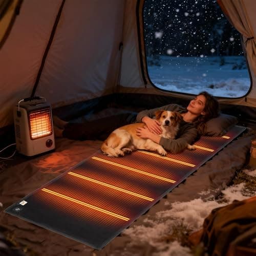 Heated Sleeping Bag Liner, Rechargeable Sleeping Blanket, Adjustable Thermal Layer, Portable Warm Mat, 3 Adjustable Temperature Levels with 6 Heating Zones, for Hiking Outdoor Picnic Travel — view 5