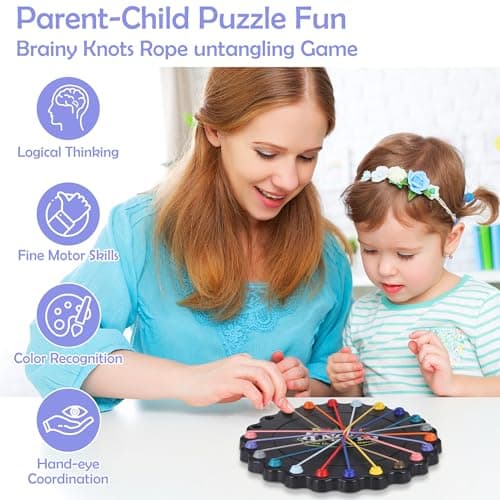 Fentar Brainy Knots Game, Twisted Rope Puzzle Game, Brain Games Strategy Challenge Toy, Portable IQ Puzzle Board Games for Kids and Adults Holiday Party Travel — view 6