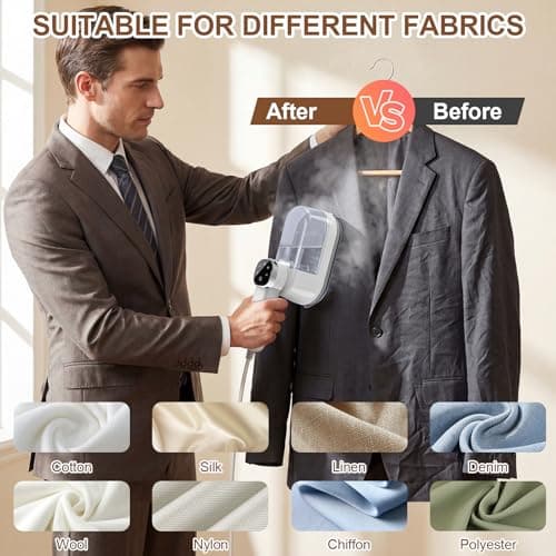 Travel Steamer for Clothes, 1200W 2in1 Portable Handheld Clothes Steamer — view 5
