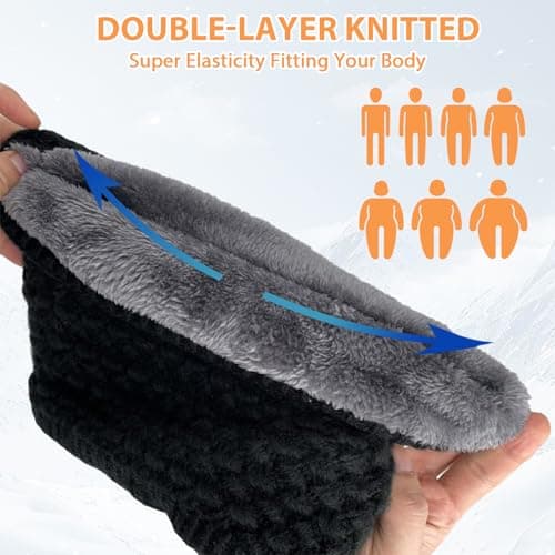 KIKAWORD 4PCS Winter Neck Warmer for Men Women，Thermal Knitted Snoods,Windproof Thick Neck Scarf for Skiing Cycling Running Outdoor Sports — view 5